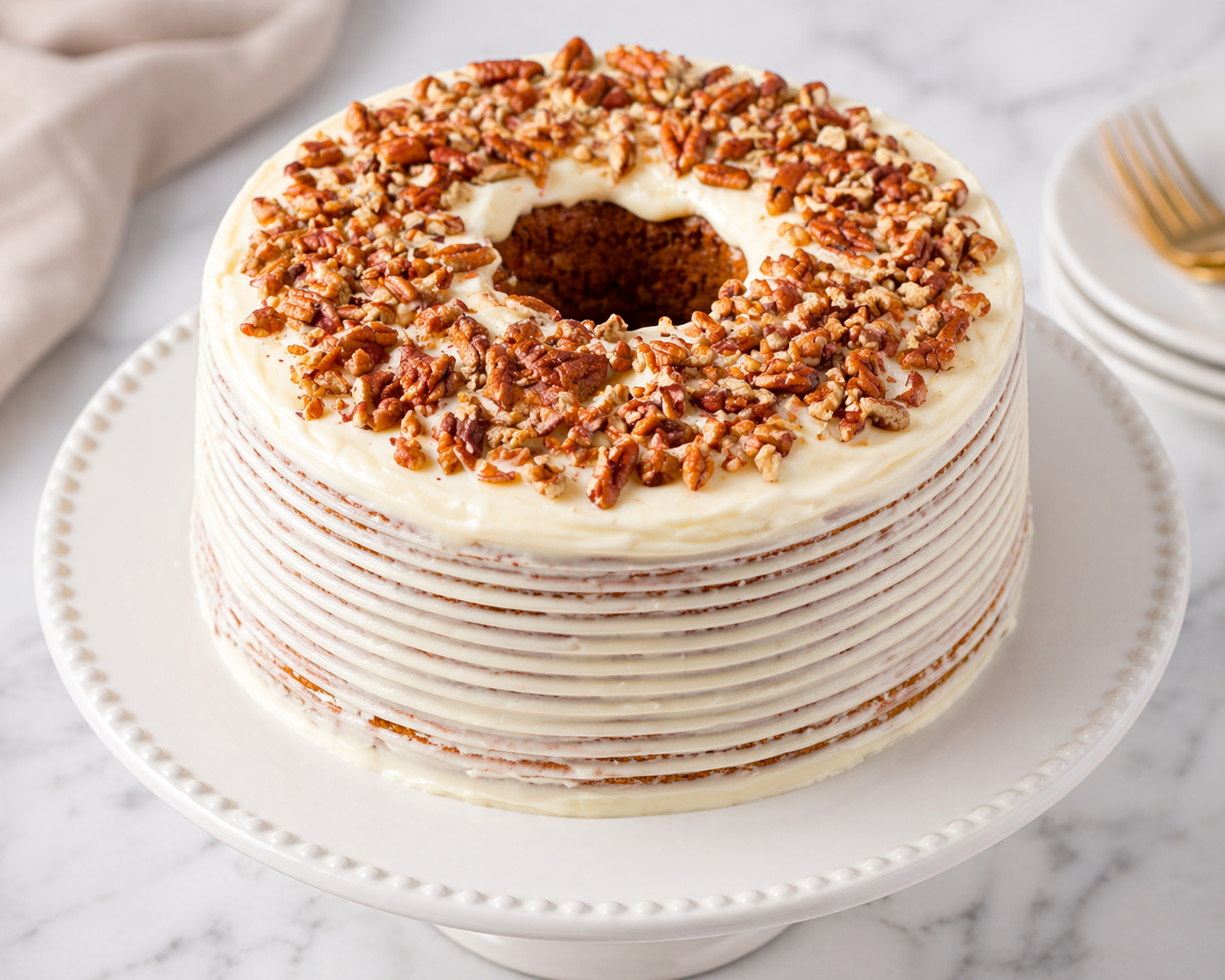 Carrot Cake with cream cheese icing and chopped pecans - JoCakes By Josephine