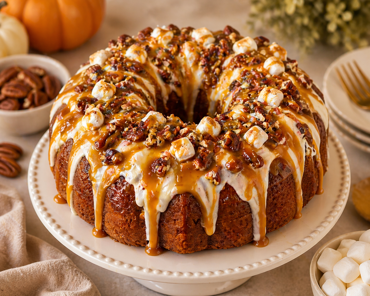 Sweet Potato Caramel Pecan Pound Cake - JoCakes By Josephine